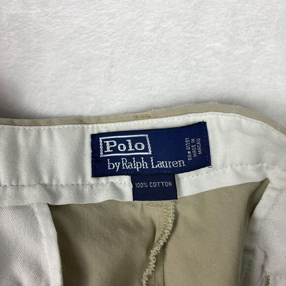 Ralph Lauren Pants Mens Size 36X30 Beige Straight Leg Flat Front 100% Cotton - Picture 13 of 15